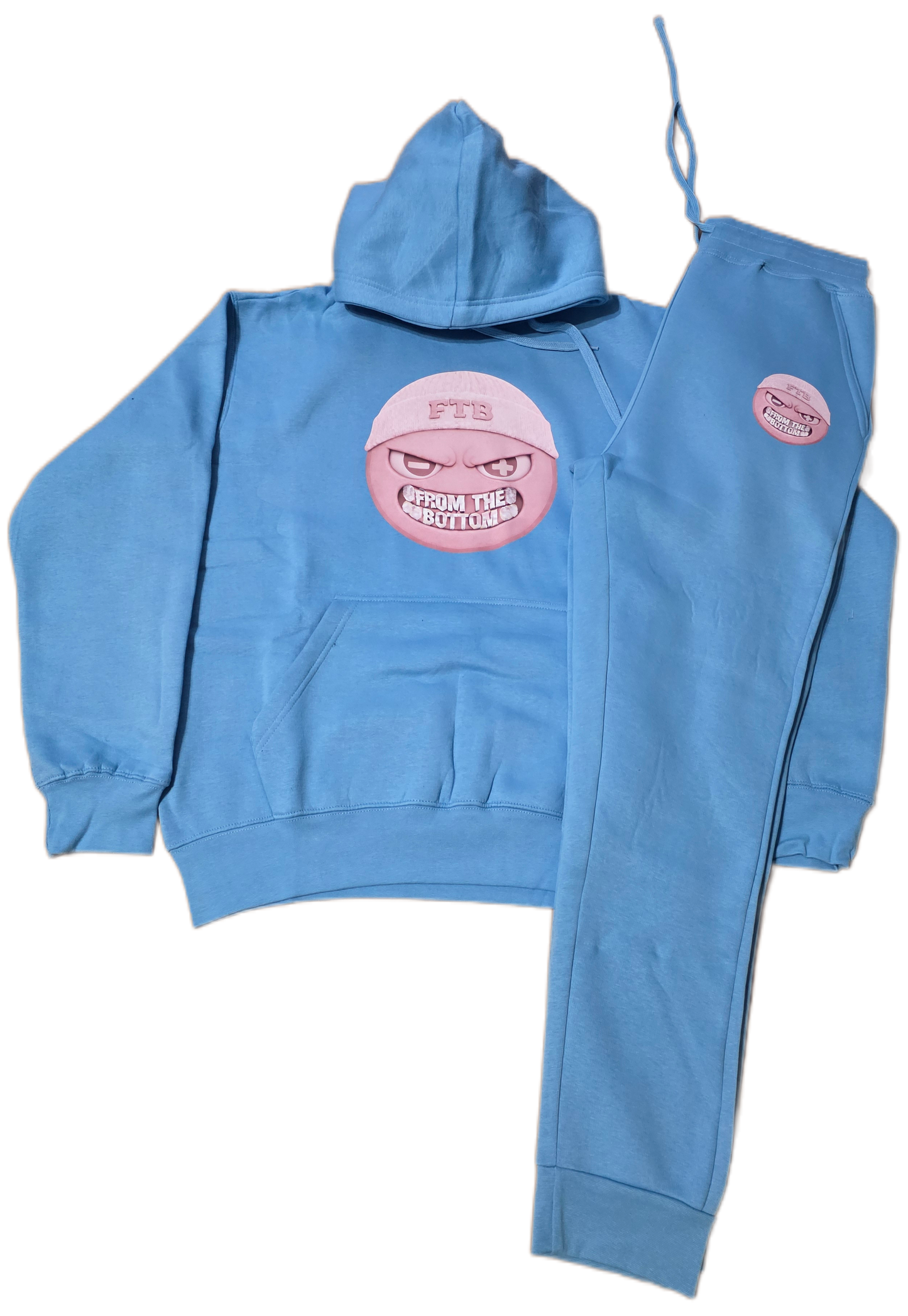 Sky blue bubble gum suit
